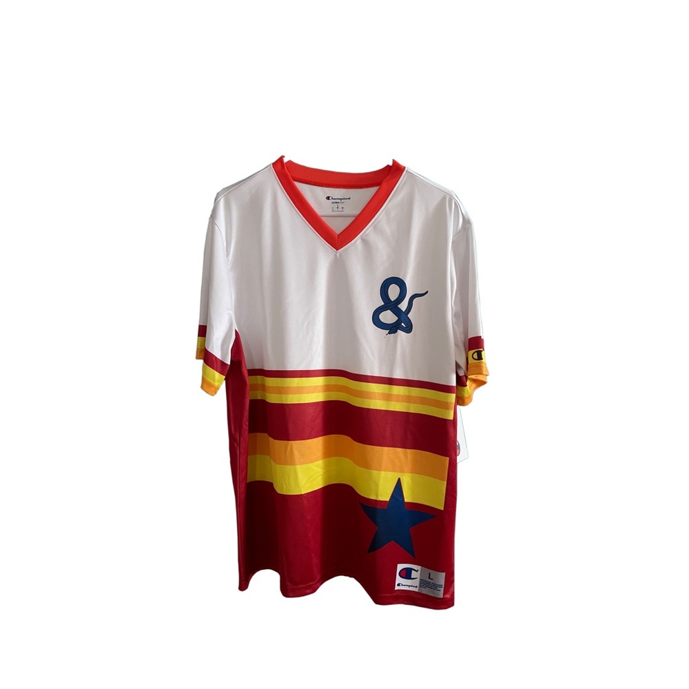 Champion Men's Red & Yellow Striped Jersey